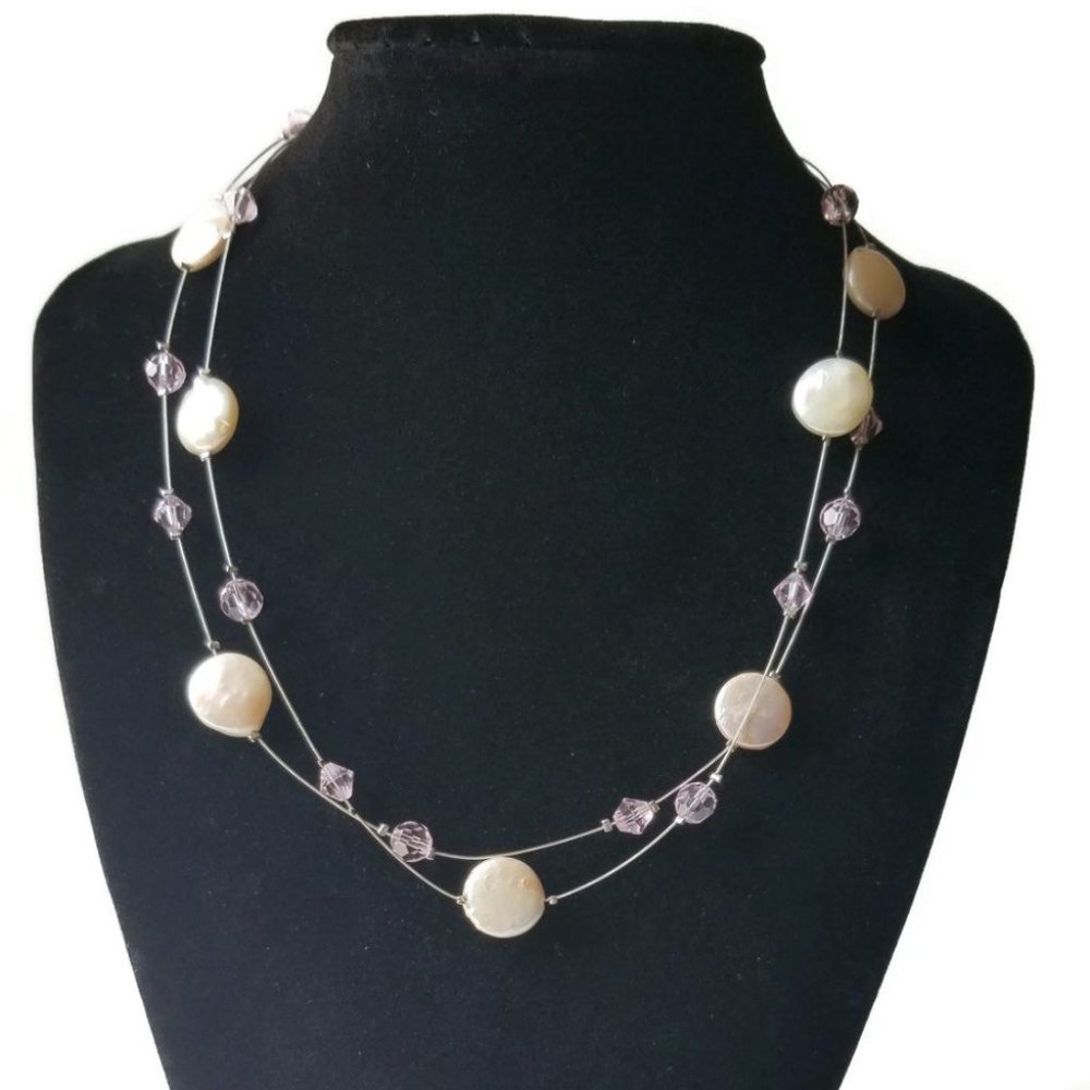YELLOW NECKLACE COSTUME JEWELRY - NICE - P.o.F.J